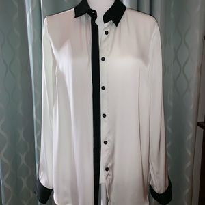 Michael Kors white silk button up XL